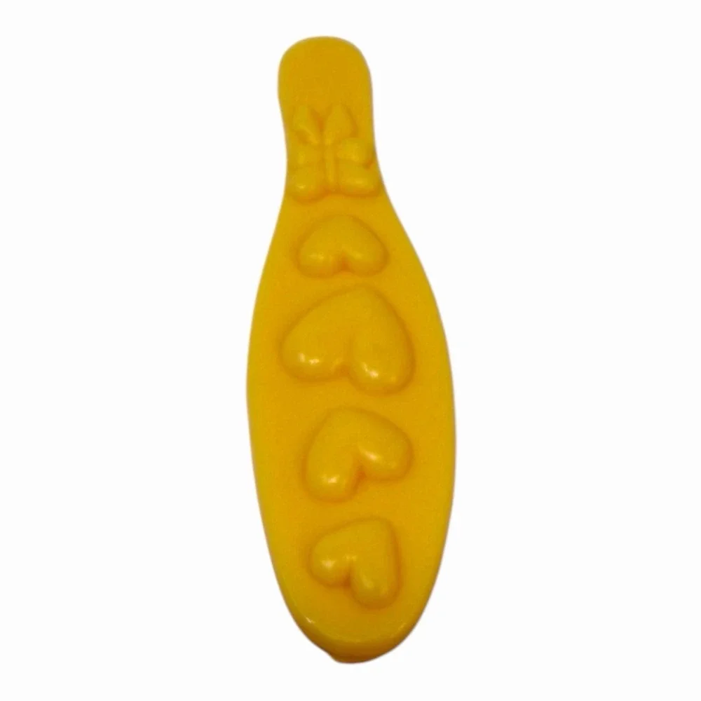 Vintage‎ Yellow Plastic Hairbrush with Heart Design 1